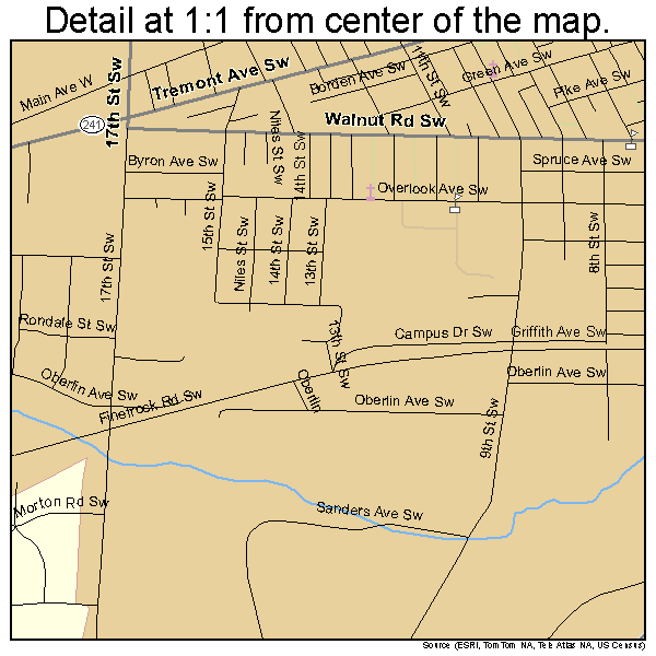 Massillon, Ohio road map detail
