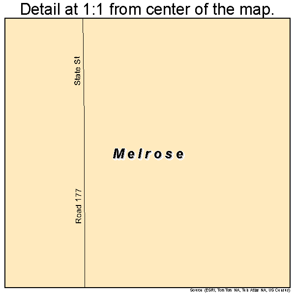 Melrose, Ohio road map detail