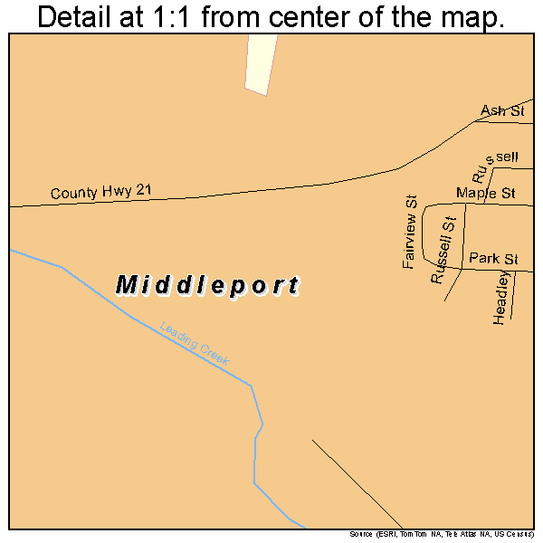 Middleport, Ohio road map detail
