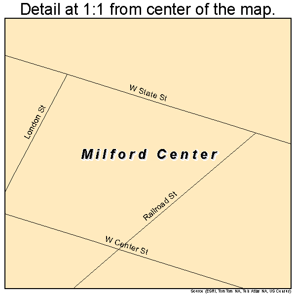 Milford Center, Ohio road map detail