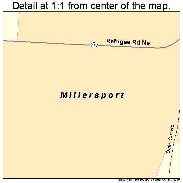 Millersport, Ohio road map detail