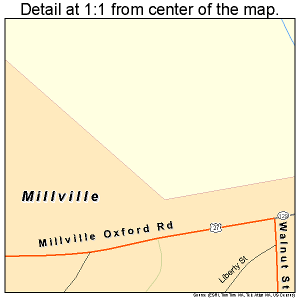 Millville, Ohio road map detail