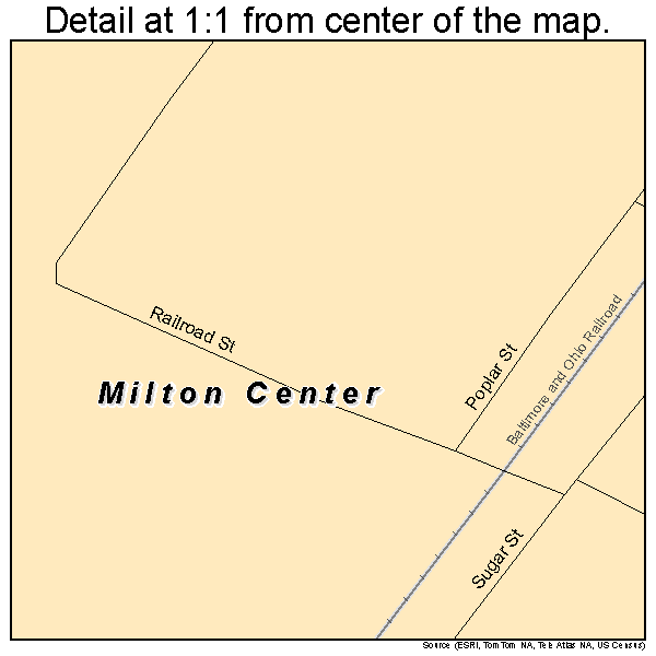 Milton Center, Ohio road map detail