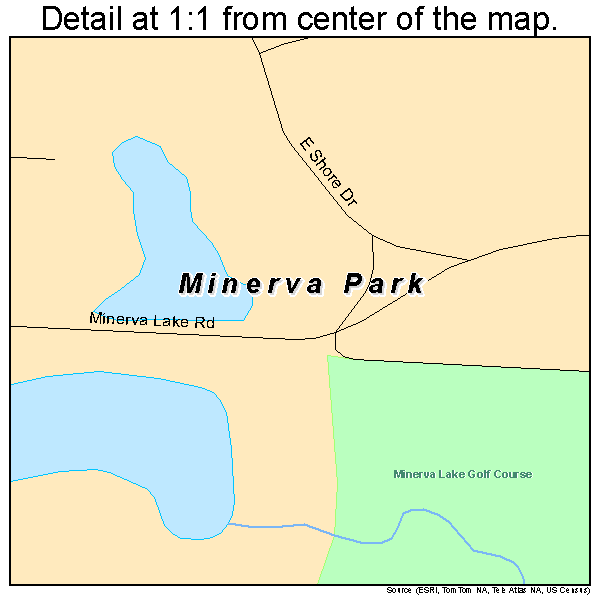 Minerva Park, Ohio road map detail