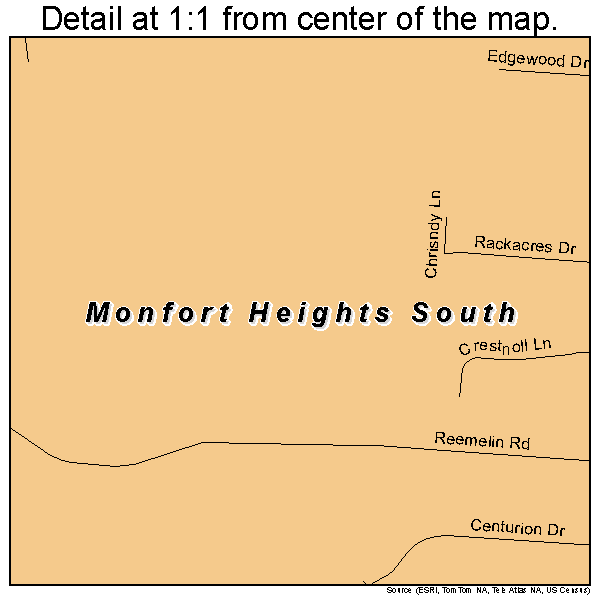 Monfort Heights South, Ohio road map detail