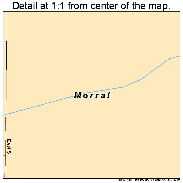 Morral, Ohio road map detail