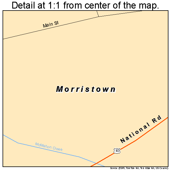 Morristown, Ohio road map detail