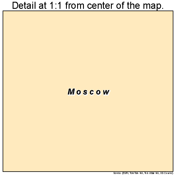 Moscow, Ohio road map detail