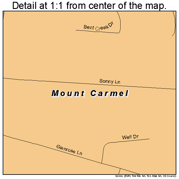 Mount Carmel, Ohio road map detail