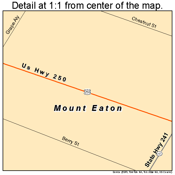 Mount Eaton, Ohio road map detail