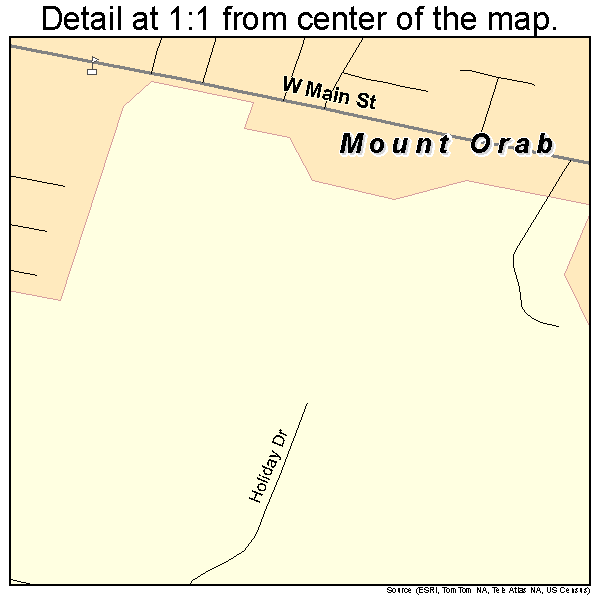 Mount Orab, Ohio road map detail