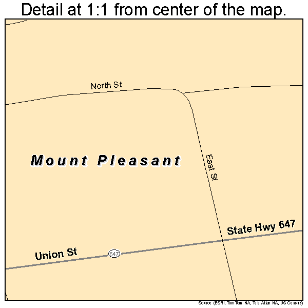Mount Pleasant, Ohio road map detail