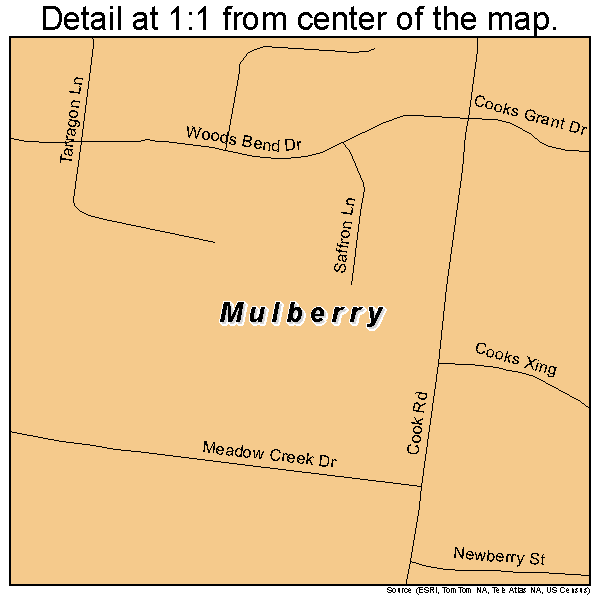 Mulberry, Ohio road map detail