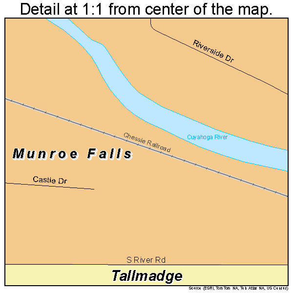 Munroe Falls, Ohio road map detail