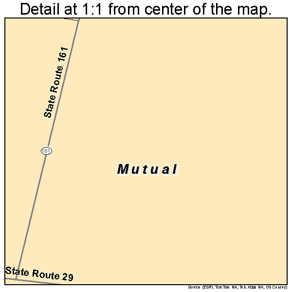 Mutual, Ohio road map detail