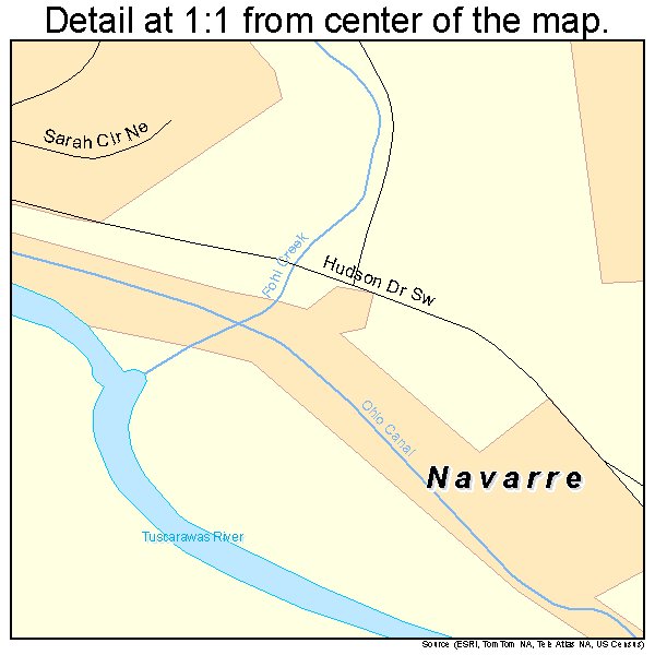 Navarre, Ohio road map detail