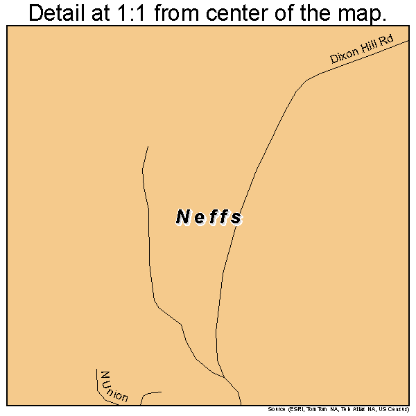 Neffs, Ohio road map detail