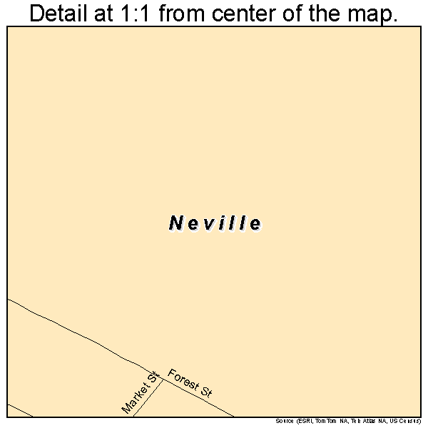 Neville, Ohio road map detail
