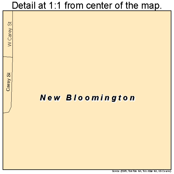 New Bloomington, Ohio road map detail