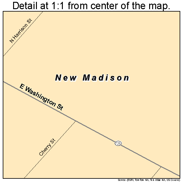New Madison, Ohio road map detail