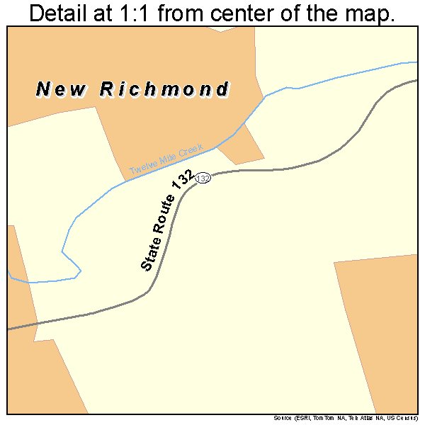 New Richmond, Ohio road map detail