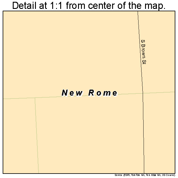 New Rome, Ohio road map detail