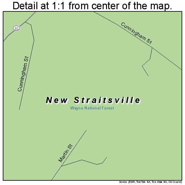 New Straitsville, Ohio road map detail