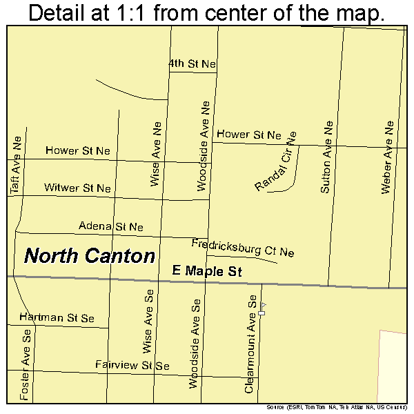 North Canton, Ohio road map detail