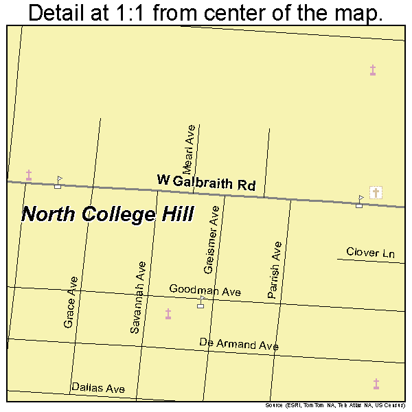 North College Hill, Ohio road map detail