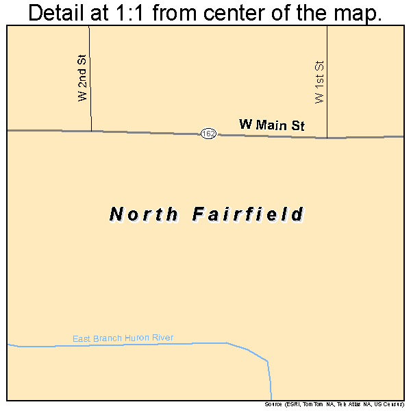 North Fairfield, Ohio road map detail