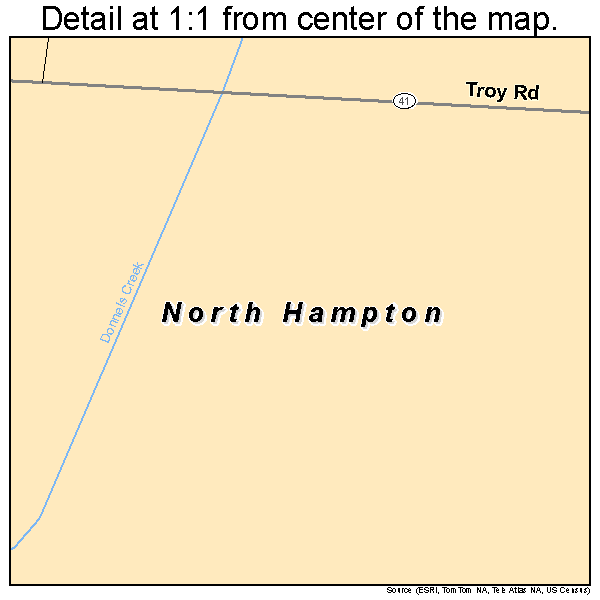 North Hampton, Ohio road map detail