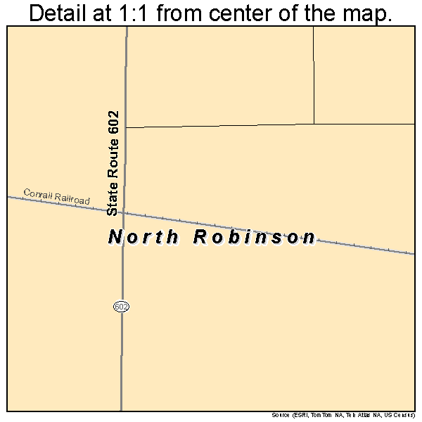 North Robinson, Ohio road map detail