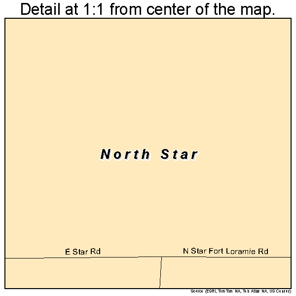 North Star, Ohio road map detail