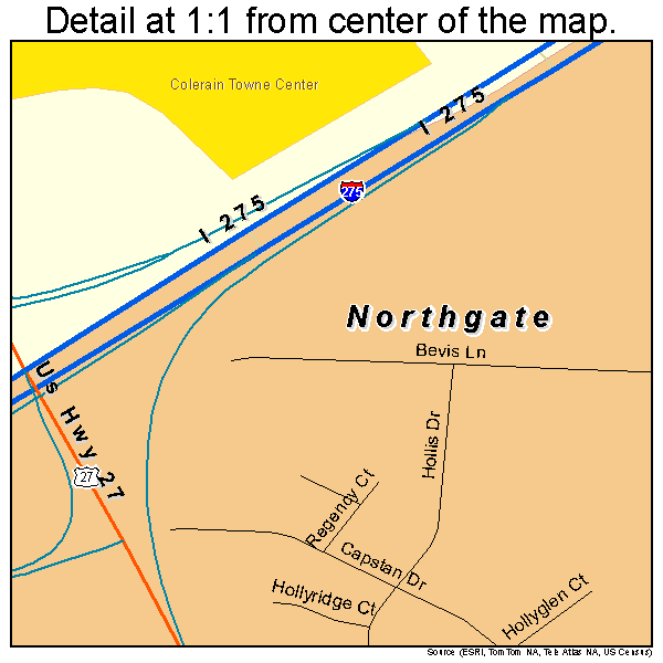 Northgate, Ohio road map detail