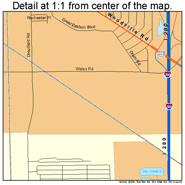 Northwood, Ohio road map detail