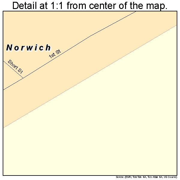 Norwich, Ohio road map detail