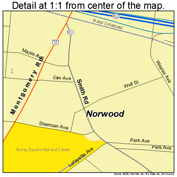 Norwood, Ohio road map detail