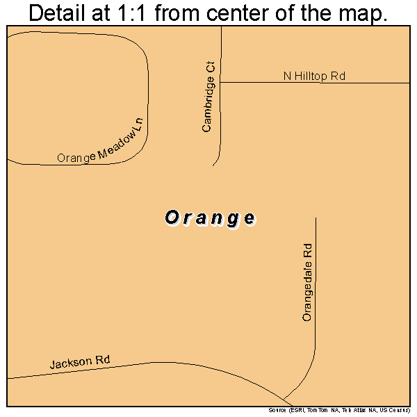 Orange, Ohio road map detail