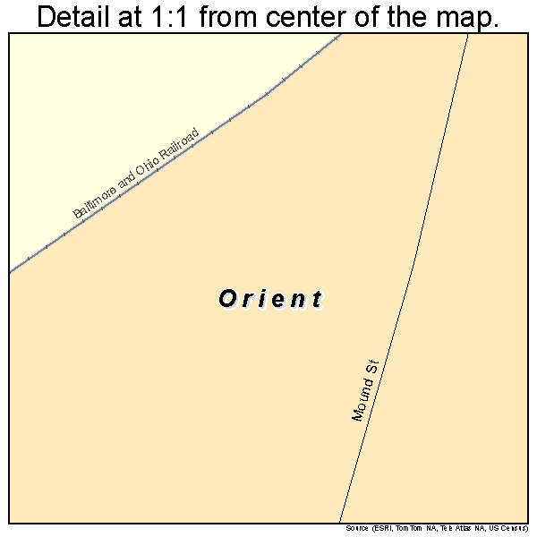 Orient, Ohio road map detail