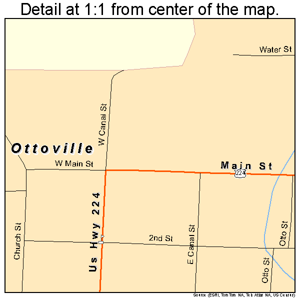 Ottoville, Ohio road map detail