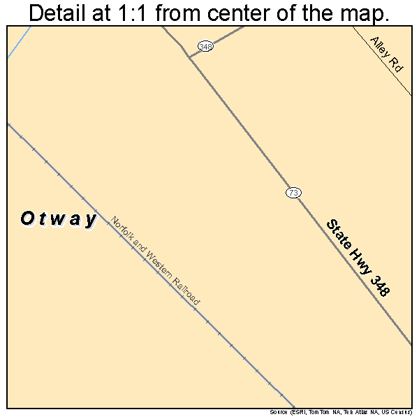 Otway, Ohio road map detail