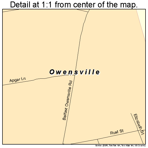 Owensville, Ohio road map detail