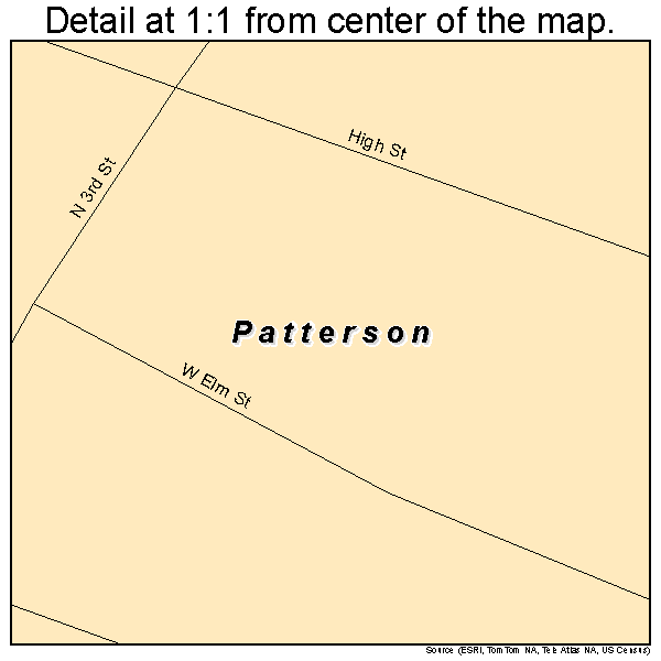 Patterson, Ohio road map detail