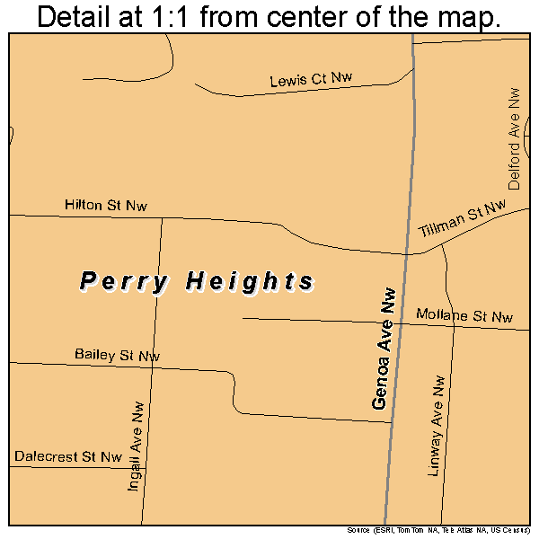 Perry Heights, Ohio road map detail