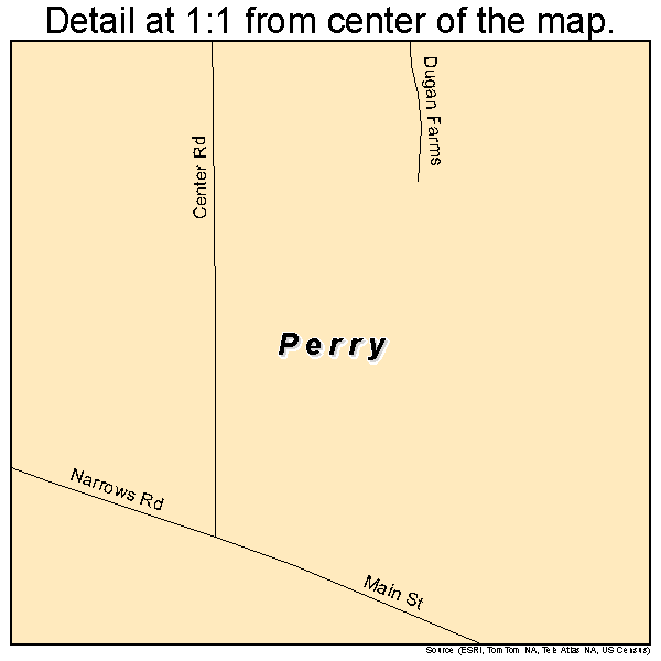 Perry, Ohio road map detail