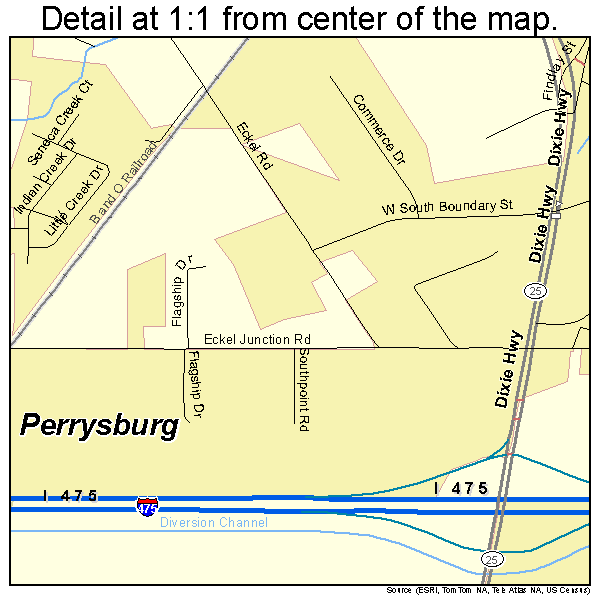 Perrysburg, Ohio road map detail