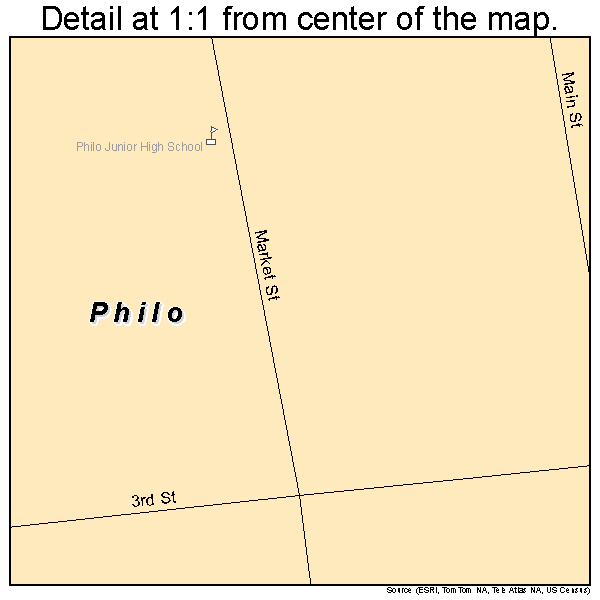 Philo, Ohio road map detail