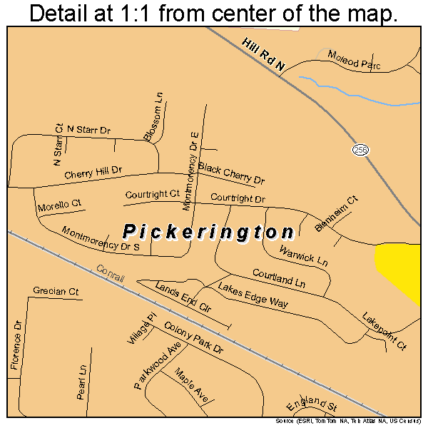 Pickerington, Ohio road map detail