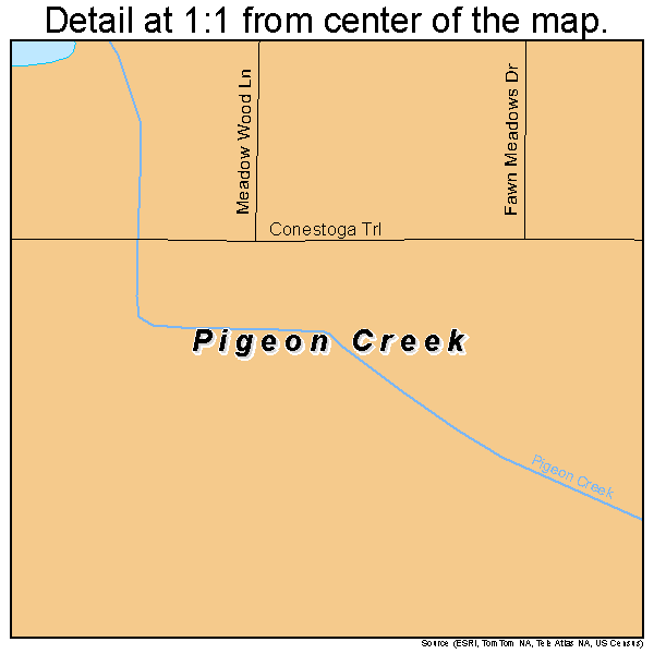 Pigeon Creek, Ohio road map detail