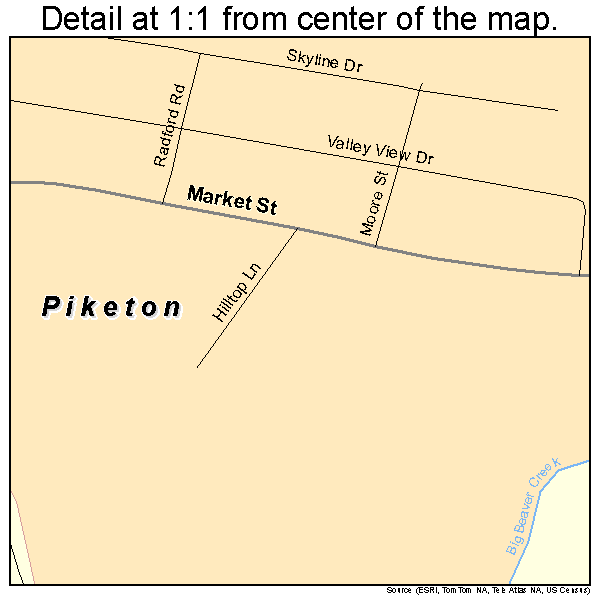 Piketon, Ohio road map detail